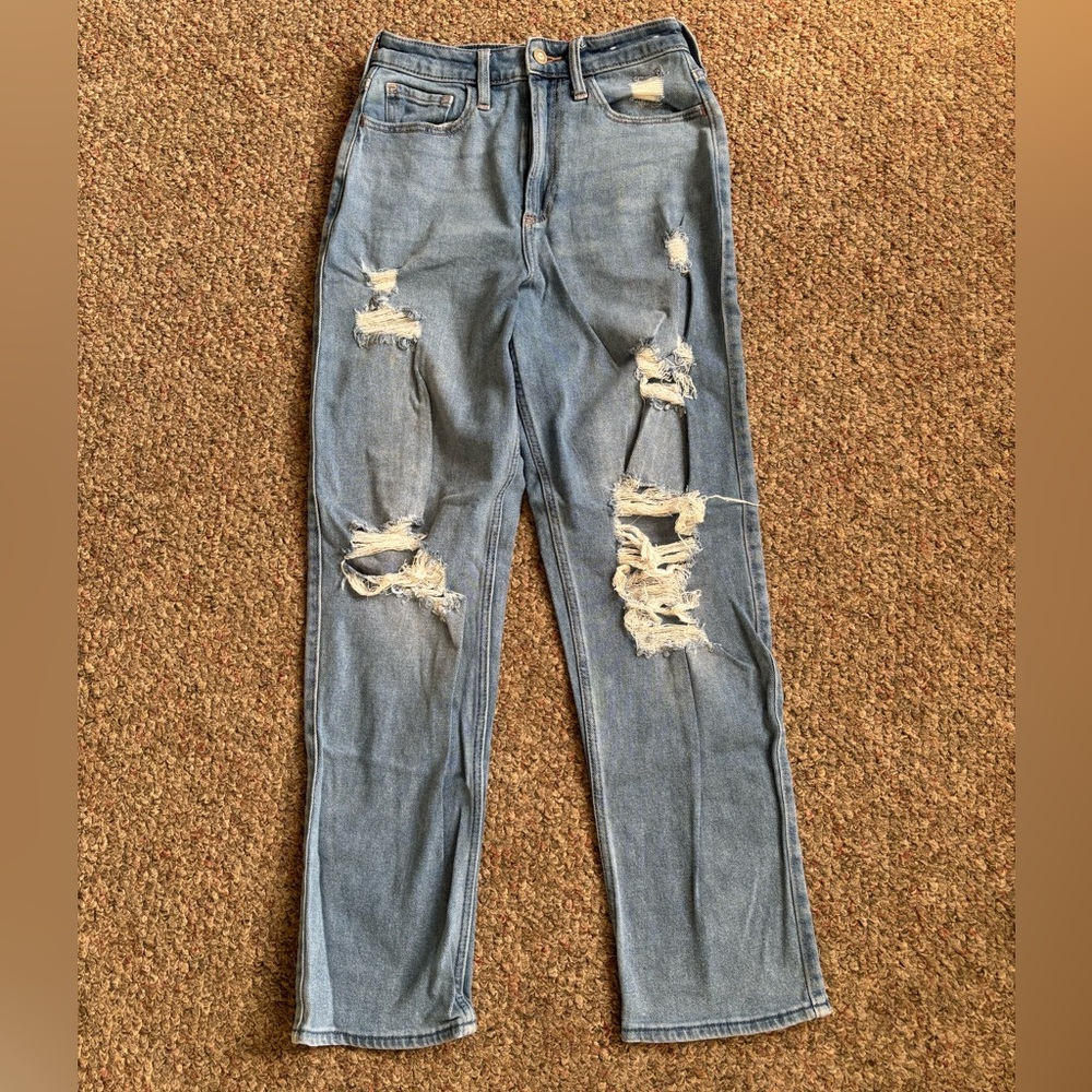 Hollister Light Blue Distressed Boyfriend Jeans